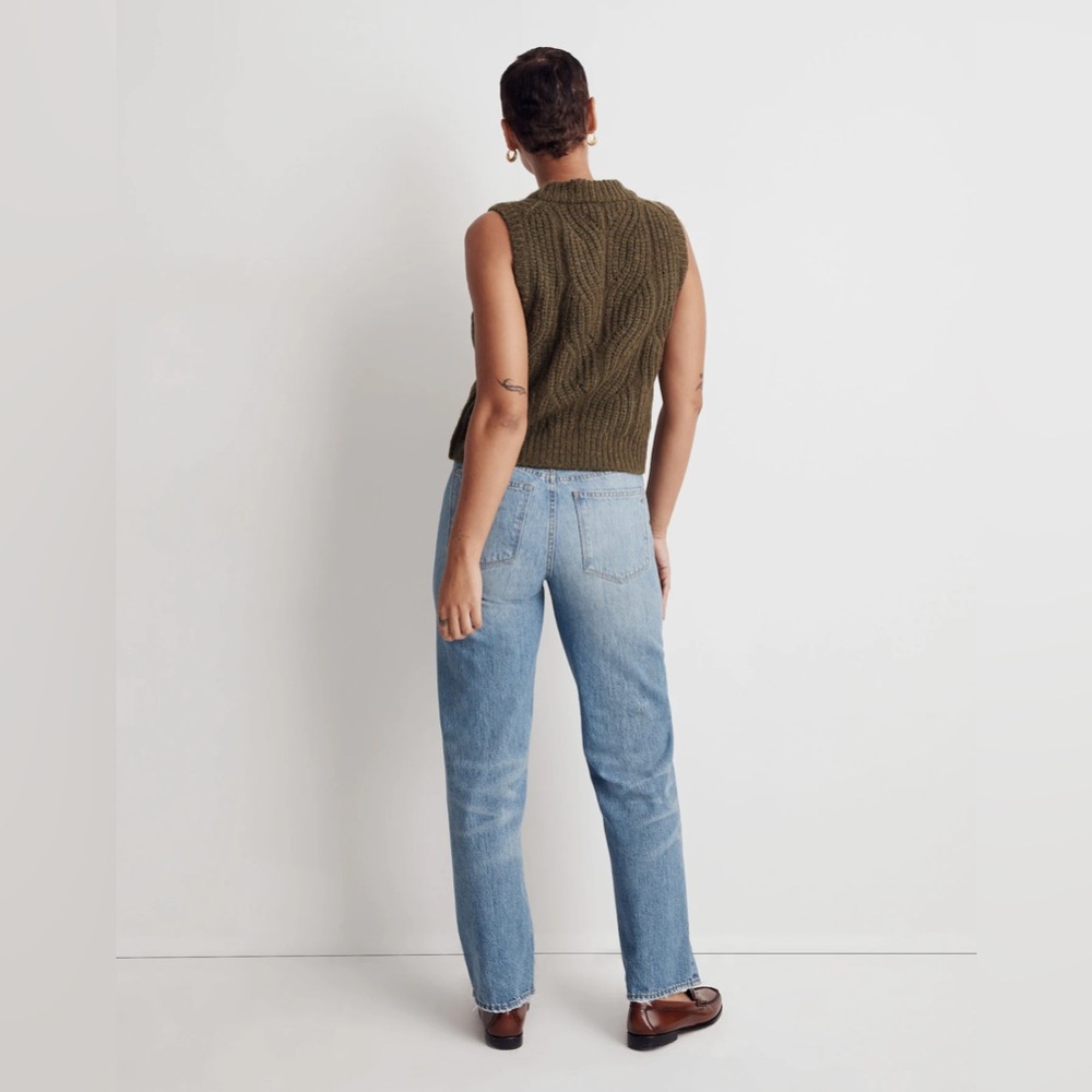 Madewell Pointelle Knowe Sweater Vest in Heather Basil NWT - Picture 4 of 6